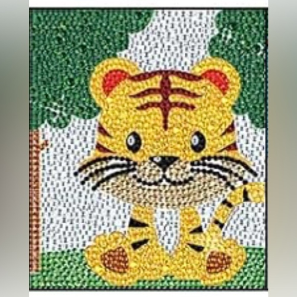 Yellow Tiger Small Diamond Painting Kit (6in x 6in)